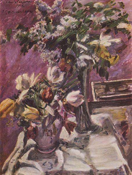 Lovis Corinth Flieder und Tulpen